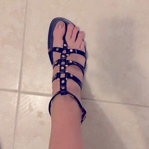 Tory Burch Black Jelly Gladiator Sandals